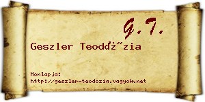 Geszler Teodózia névjegykártya